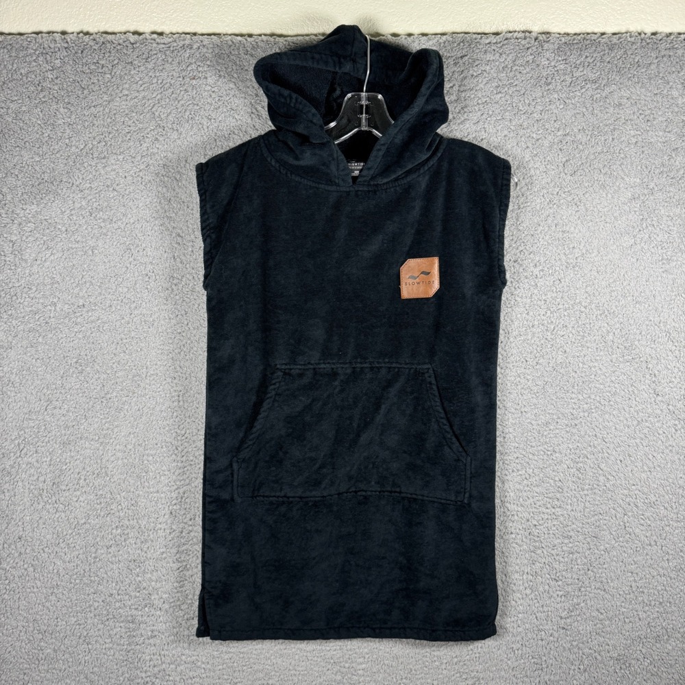 Slowtide Kids Changing Poncho Black Cotton Terry Cloth Hooded Towel